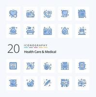 20 Health Care And Medical Blue Color icon Pack like healthcare medical medical hospital care vector