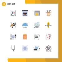 Modern Set of 16 Flat Colors and symbols such as speech presentation website podium setting Editable Pack of Creative Vector Design Elements