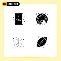 Group of 4 Solid Glyphs Signs and Symbols for barrel fire fuel pallet easter Editable Vector Design Elements