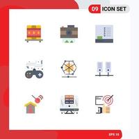 Set of 9 Modern UI Icons Symbols Signs for language machine education play console Editable Vector Design Elements