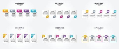 ilustración vectorial infografía conjunto de diseño plano para folleto publicitario y revista vector