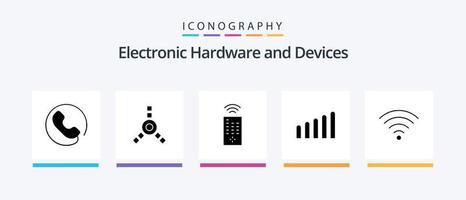 Devices Glyph 5 Icon Pack Including . connection. wifi. Creative Icons Design vector