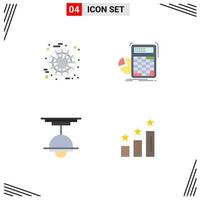 Universal Icon Symbols Group of 4 Modern Flat Icons of halloween furniture calculator progress lamp Editable Vector Design Elements