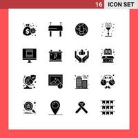 16 Creative Icons Modern Signs and Symbols of acumulator photo frame celebration digital photo frame romance Editable Vector Design Elements