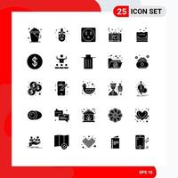 Mobile Interface Solid Glyph Set of 25 Pictograms of bathroom sponge electric suitcase love Editable Vector Design Elements