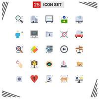 Set of 25 Modern UI Icons Symbols Signs for transfer economy city business heartbeat Editable Vector Design Elements