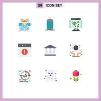 Flat Color Pack of 9 Universal Symbols of building mac space app virus Editable Vector Design Elements