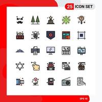 25 User Interface Filled line Flat Color Pack of modern Signs and Symbols of research epidemic tree disease corona Editable Vector Design Elements