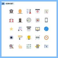 Group of 25 Modern Flat Colors Set for info click bath user interface Editable Vector Design Elements
