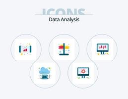 análisis de datos paquete de iconos planos 5 diseño de iconos. datos. derecho. analítica. navegación. indicador vector