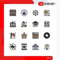 paquete de iconos de vectores de stock de 16 signos y símbolos de línea para búsqueda de archivos celebración lupa descuento elementos de diseño de vectores creativos editables