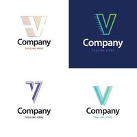 letra v diseño de paquete de logotipos grandes diseño de logotipos modernos y creativos para su negocio vector