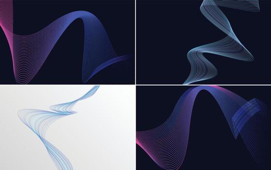 Collection of geometric minimal lines pattern set vector