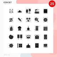 Universal Icon Symbols Group of 25 Modern Solid Glyphs of layout summer bath hose flush Editable Vector Design Elements