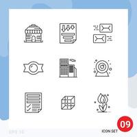 9 Outline concept for Websites Mobile and Apps estate sweet address candy mail Editable Vector Design Elements