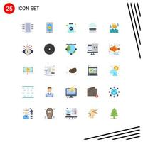 User Interface Pack of 25 Basic Flat Colors of manager storage pills data big Editable Vector Design Elements