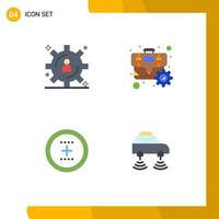 Pack of 4 creative Flat Icons of big data development interface briefcase optimization round Editable Vector Design Elements