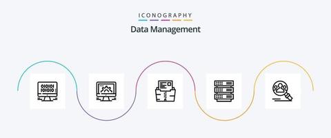 paquete de iconos de la línea 5 de gestión de datos que incluye . expediente . ajustes . documento . Código Postal vector