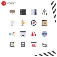 16 Universal Flat Color Signs Symbols of drum user parade layout user Editable Pack of Creative Vector Design Elements