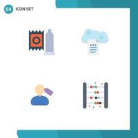 Modern Set of 4 Flat Icons Pictograph of condom tag medicine file storage mane Editable Vector Design Elements