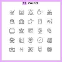 25 Thematic Vector Lines and Editable Symbols of human body connect avatar man Editable Vector Design Elements