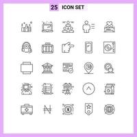 25 Thematic Vector Lines and Editable Symbols of human body connect avatar man Editable Vector Design Elements