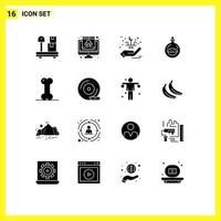 16 User Interface Solid Glyph Pack of modern Signs and Symbols of health spray eid toilette perfume Editable Vector Design Elements