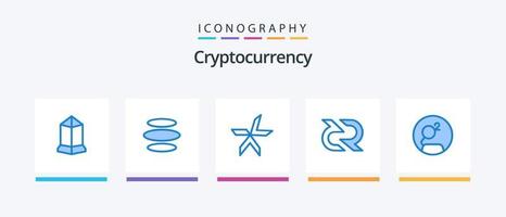 paquete de iconos de criptomoneda azul 5 que incluye moneda groastl. criptomoneda como. moneda. decretado. diseño de iconos creativos vector