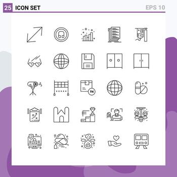 25 User Interface Line Pack of modern Signs and Symbols of hospital list chart files coding Editable Vector Design Elements