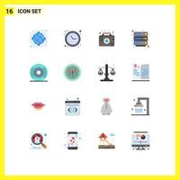 Stock Vector Icon Pack of 16 Line Signs and Symbols for essential server time optimization rack medical emergency Editable Pack of Creative Vector Design Elements