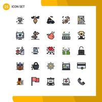 25 iconos creativos signos y símbolos modernos de codificación universidad auto trompeta instrumento elementos de diseño vectorial editables vector