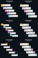 Vector 6 Infographics Pack Presentation slide template 5 Steps cycle diagrams and timelines