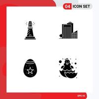 Thematic Vector Solid Glyphs and Editable Symbols of lighthouse real estate beach build decoration Editable Vector Design Elements