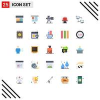 Flat Color Pack of 25 Universal Symbols of connection local scope party cake Editable Vector Design Elements