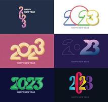 Big Set of 2023 Happy New Year logo text design 2023 number design template vector