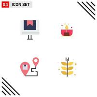 Stock Vector Icon Pack of 4 Line Signs and Symbols for box shine e dark destination Editable Vector Design Elements