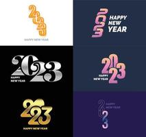 Big Collection of 2023 Happy New Year symbols Cover of business diary for 2023 with wishes vector