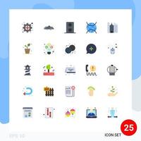 Set of 25 Modern UI Icons Symbols Signs for office building nature wifi internet of things Editable Vector Design Elements