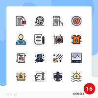 16 iconos creativos signos y símbolos modernos de eliminar navegación deporte mapa smartphone elementos de diseño de vectores creativos editables