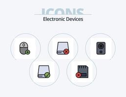 Devices Line Filled Icon Pack 5 Icon Design. devices. card. hardware. hardware. drive vector