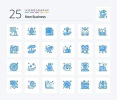 nuevo paquete de iconos de color azul de 25 negocios, incluido el empleado. bulbo. competitivo. seguro. negocio vector