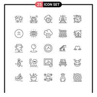 25 iconos creativos, signos y símbolos modernos de la tecnología del corazón, tablero de instrumentos, comunicaciones de señales, elementos de diseño vectorial editables vector