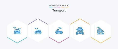 Transport 25 Blue icon pack including . . bike. truck. delivery vector