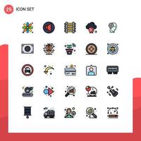 25 iconos creativos signos y símbolos modernos de seguridad de la estación de protección crítica elementos de diseño vectorial editables seguros vector