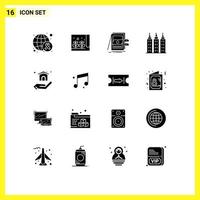 16 Creative Icons Modern Signs and Symbols of home tower pos construction files Editable Vector Design Elements