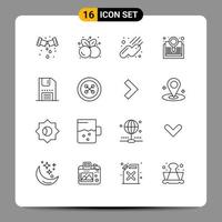 Set of 16 Vector Outlines on Grid for download search summer research book Editable Vector Design Elements