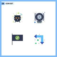 Modern Set of 4 Flat Icons and symbols such as board sign scary fan arrows Editable Vector Design Elements