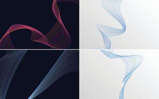 Collection of geometric minimal lines pattern set vector