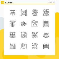 16 Creative Icons Modern Signs and Symbols of printer powder commerce make beauty Editable Vector Design Elements