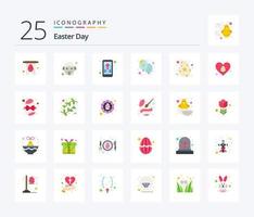 Easter 25 Flat Color icon pack including star egg. egg. celebration. easter. event vector